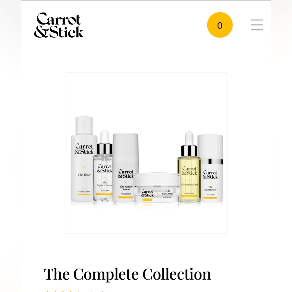 Complete Collection Carrot & Stick - Toner, Serums, Retinoid Oil, Eye Cream +
